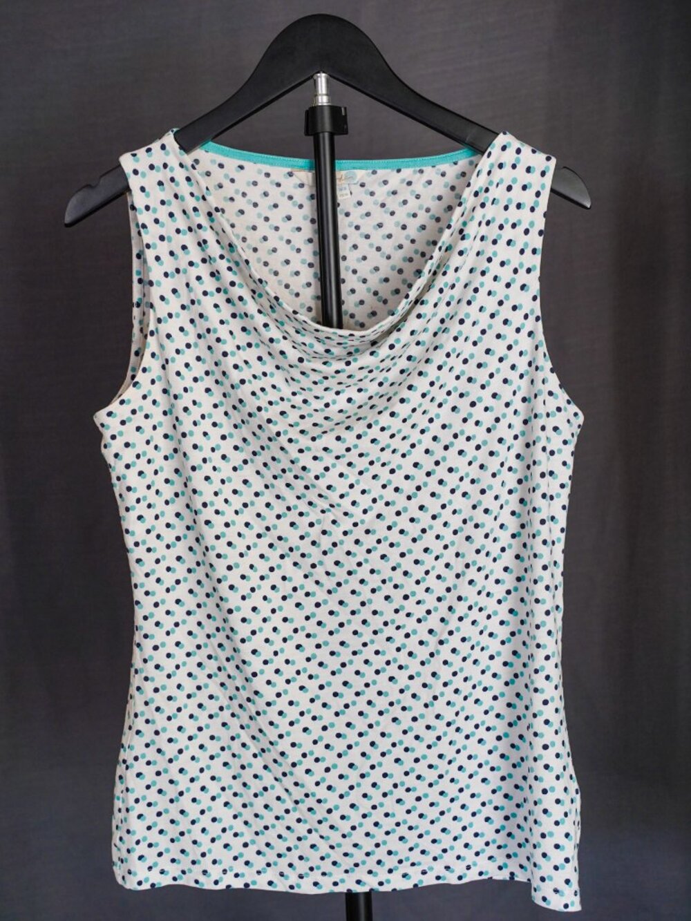 *SOLD* Boden Women's Polka Dot Cowl Neck Sleeveless Tank Top Size 10 - Picture 1 of 10